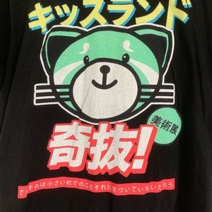 The Weeknd Kissland Cat Japanese Text Black T Shirt size L